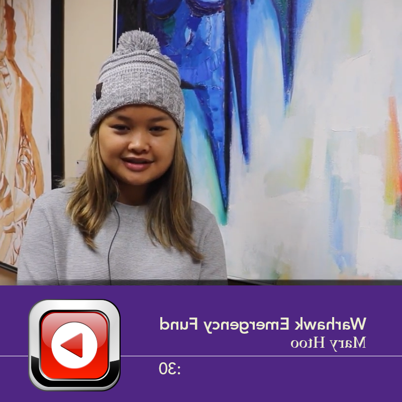 Warhawk Emergency Fund video thumbnail featuring student Mary Htoo