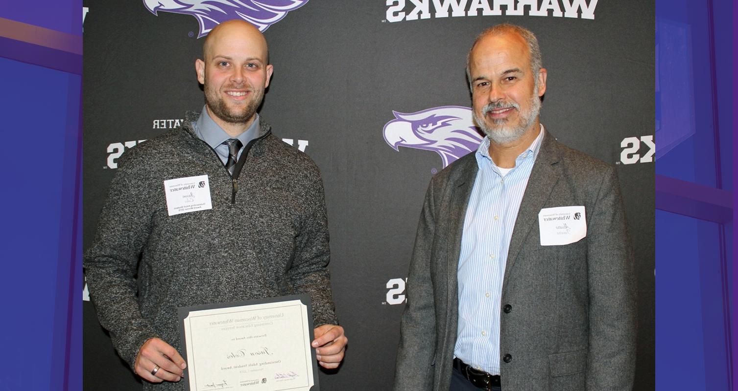 Professor Alvaro Taveira, left, and occupational safety major Jason Coles