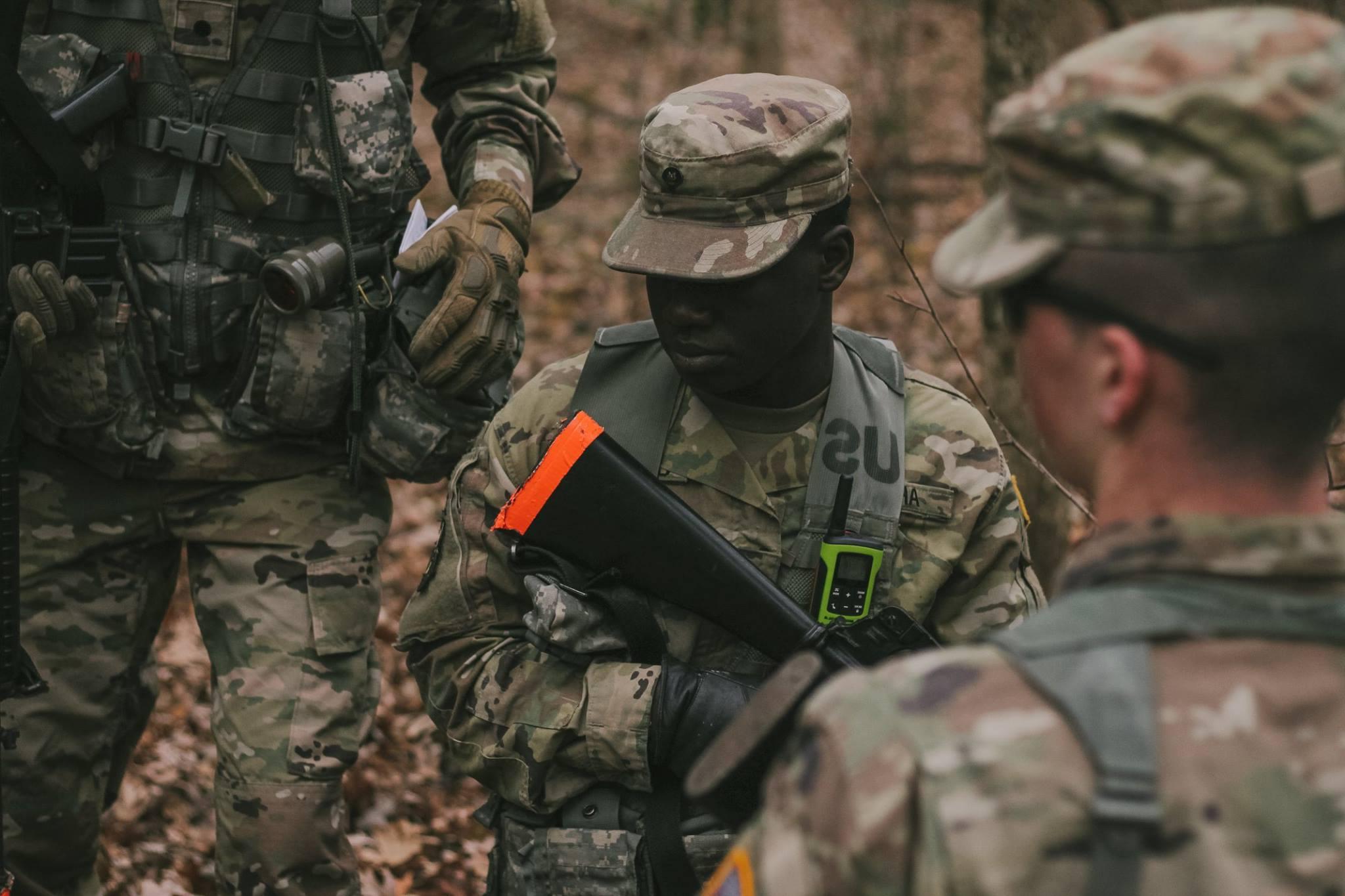 student in uniform thinking of a plan