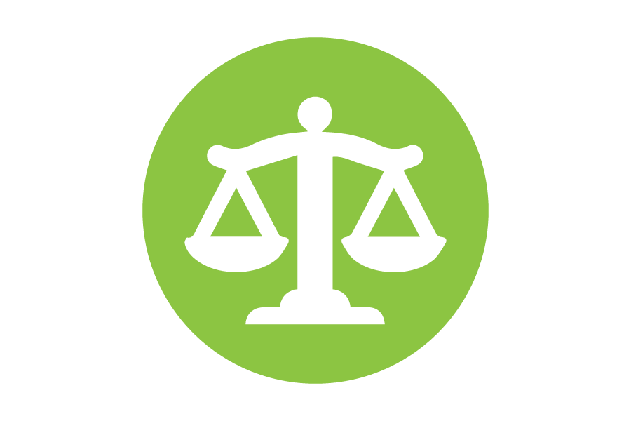 Icon of a legal scale.